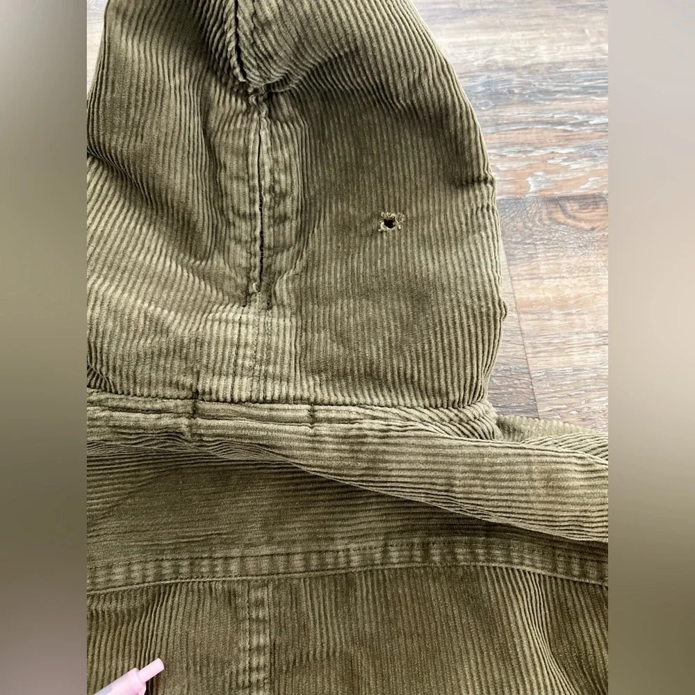 Vintage J.Crew Corduroy Olive Hooded Zip Jacket